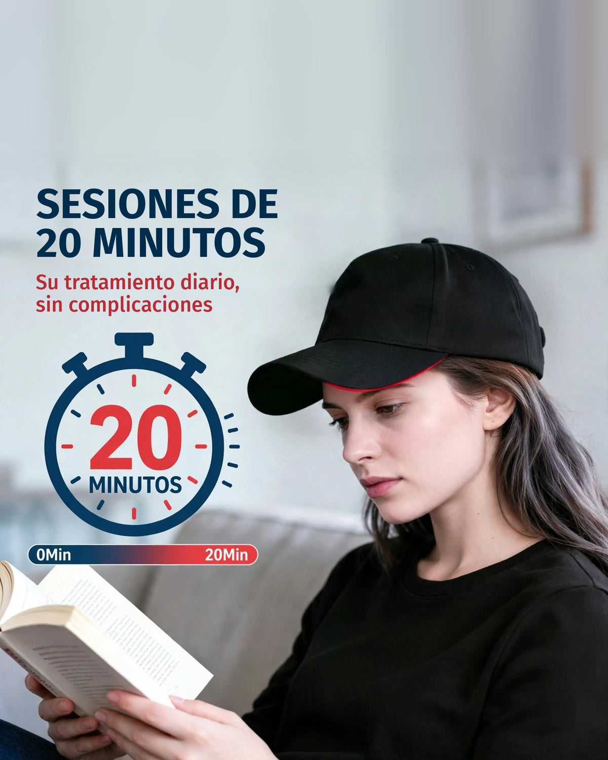 Sesiones de 20 minutos con la gorra LED capilar Weels Hair